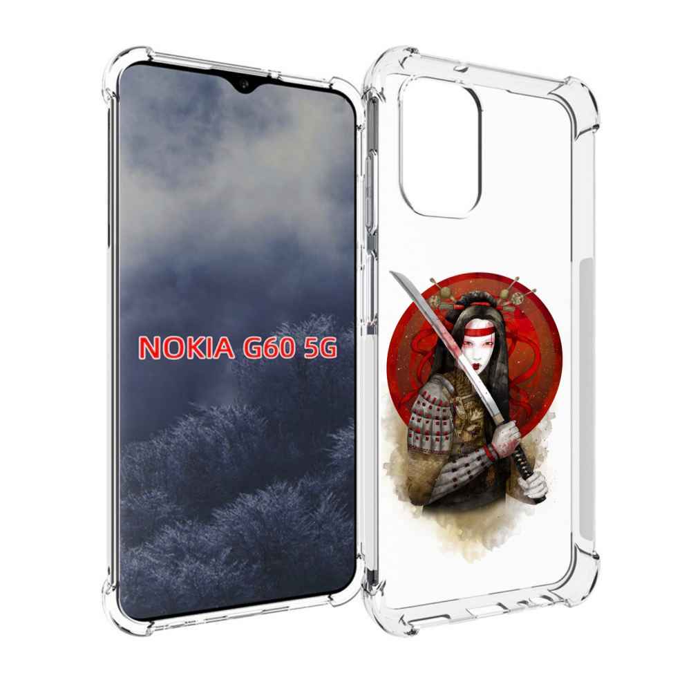 

Чехол MyPads рисованная девушка с катаной для Nokia G60 5G, Прозрачный, Tocco