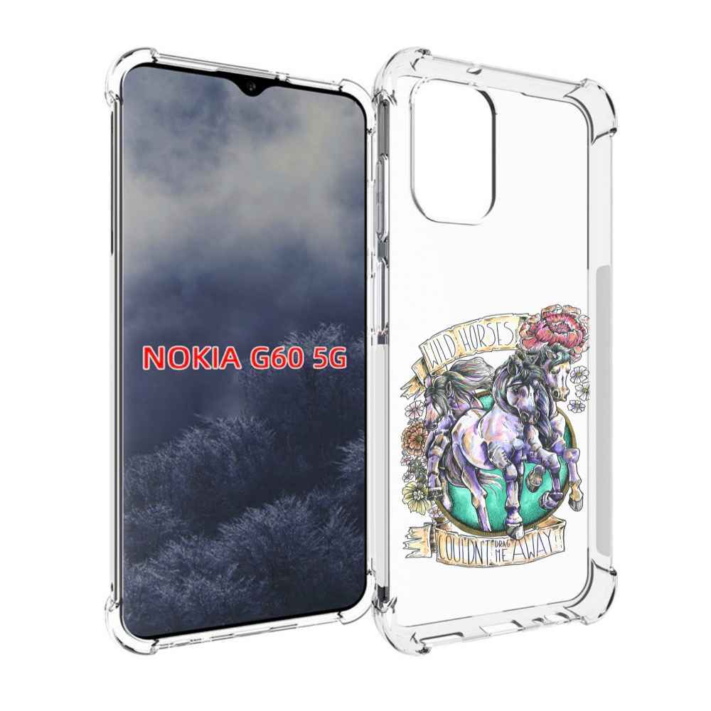 

Чехол MyPads рисунок коней в цветах для Nokia G60 5G, Прозрачный, Tocco