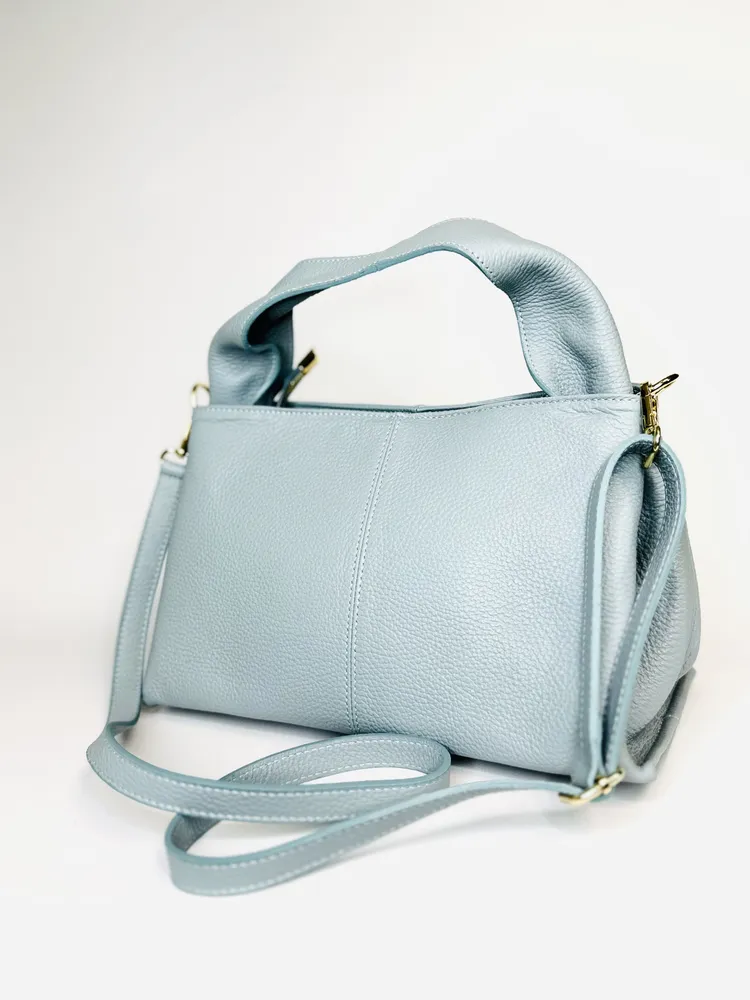 Сумка женская Vera Pelle Италия_130243 голубая