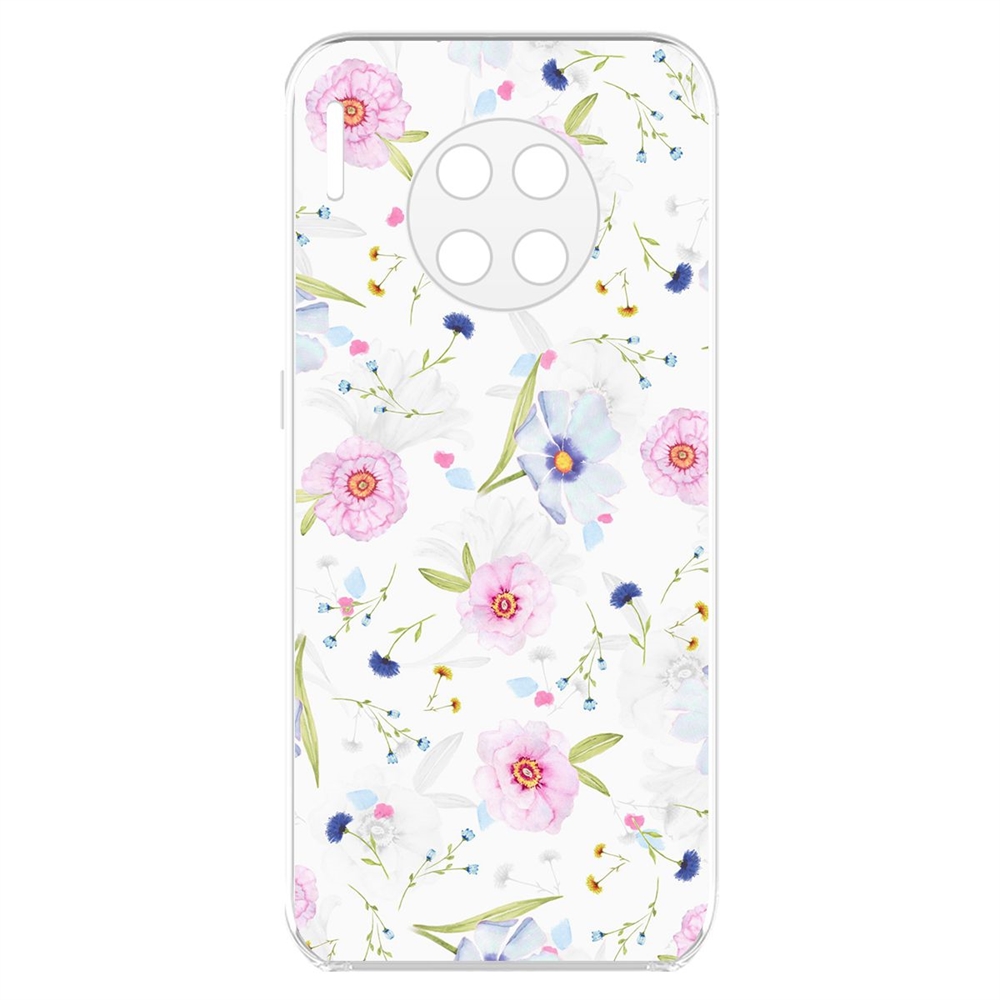 

Чехол-накладка Цветочный паттерн 3 для Huawei Mate 30, Прозрачный