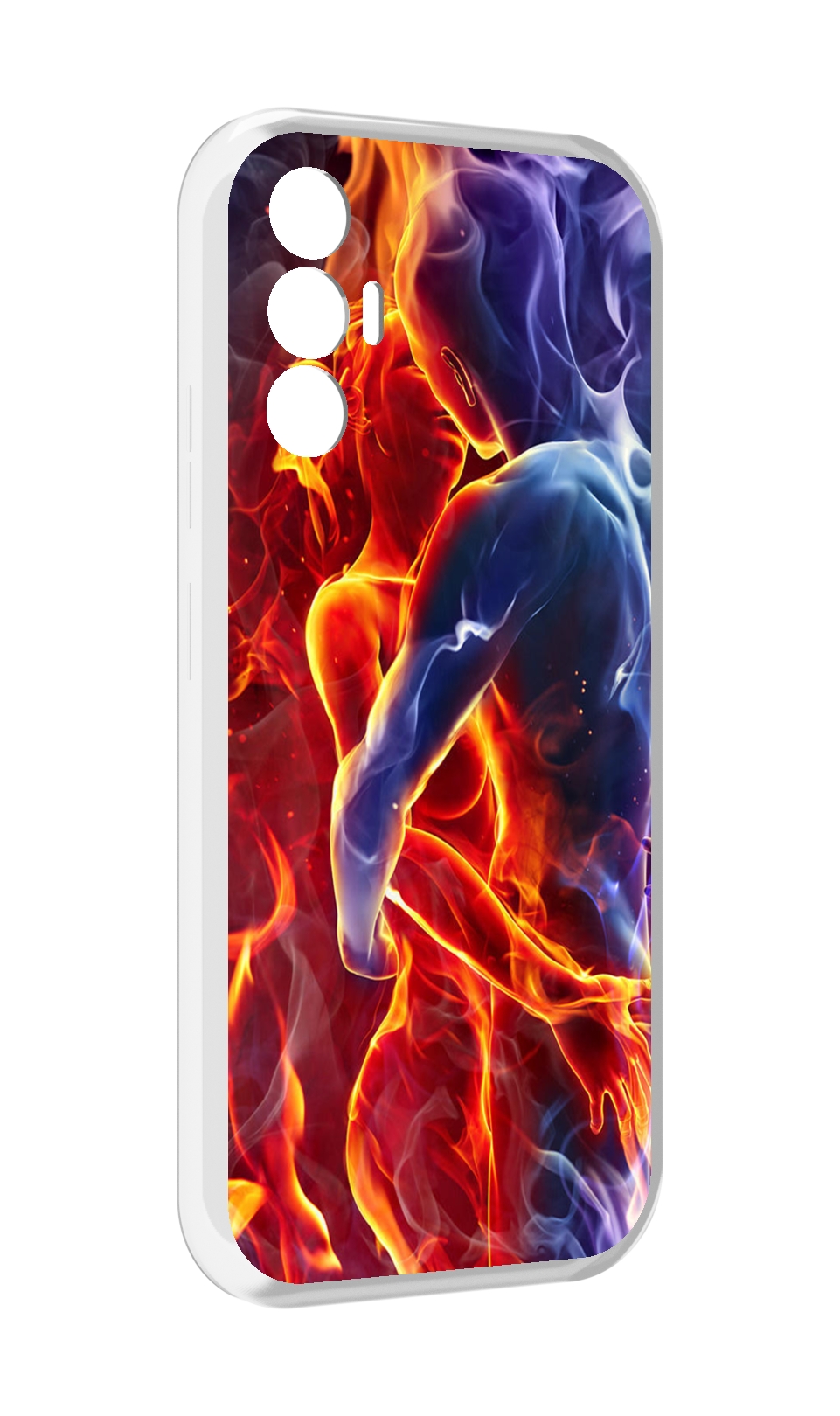 

Чехол MyPads Огонь-вода для Tecno Pova 3, Прозрачный, Tocco