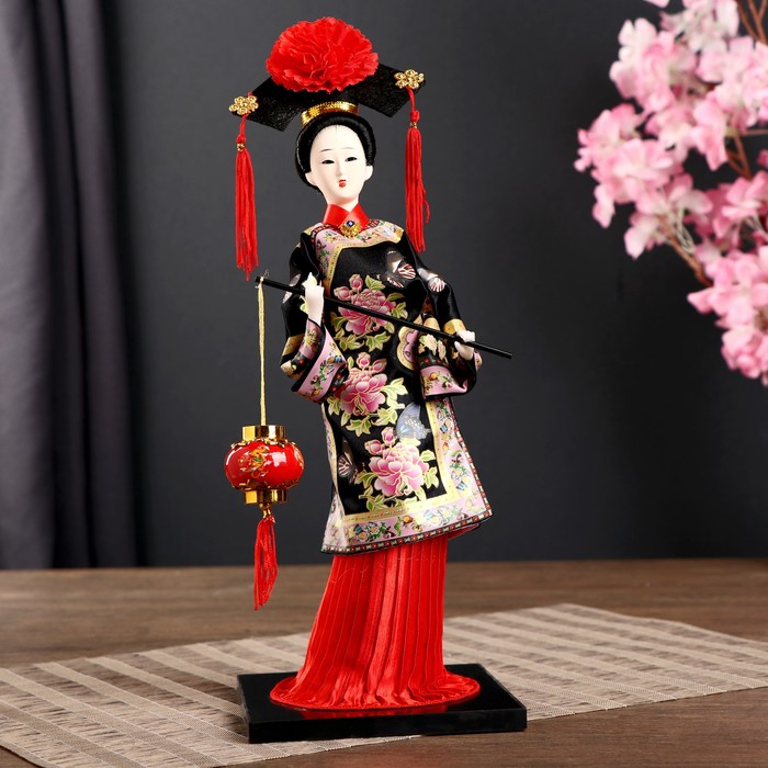 Кукла коллекционная Китаянка в национ. платье с китайским фонариком МИКС 32х12,5х12,5 см