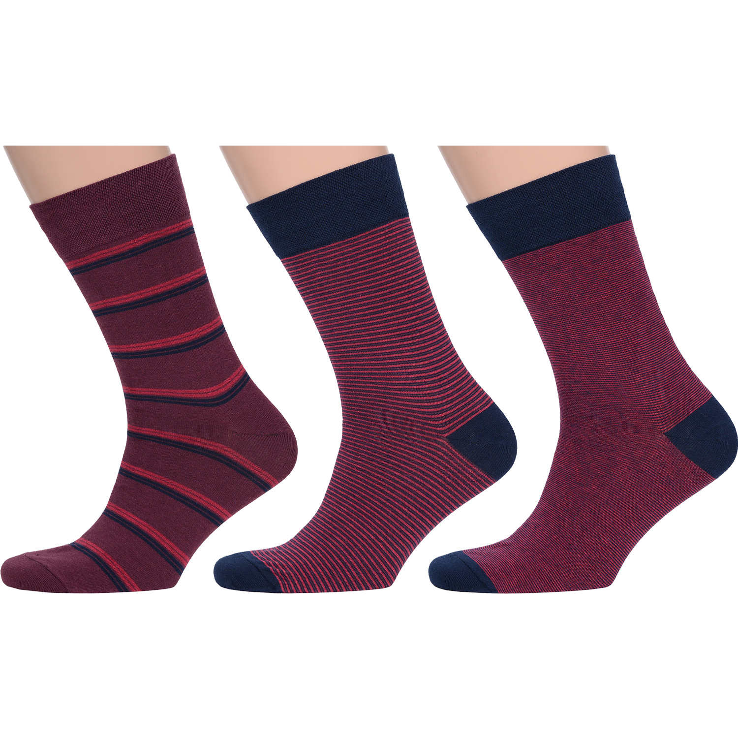 

Комплект носков мужских MoscowSocksClub msk3-М34 синих; красных; бордовых 25, Синий;красный;бордовый, msk3-М34