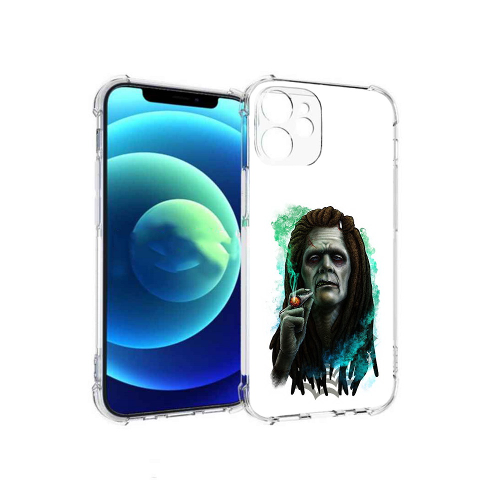 

Чехол MyPads Tocco для Apple iPhone 12 mini зеленый мужчина с сигаретой (PT157566.610.360), Прозрачный, Tocco