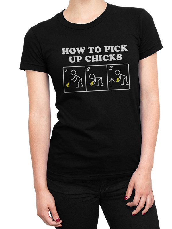 

Футболка женская DreamShirts Studio Как Пикапать Цыпочек 334-chicks-1 черная S, Черный, Как Пикапать Цыпочек 334-chicks-1