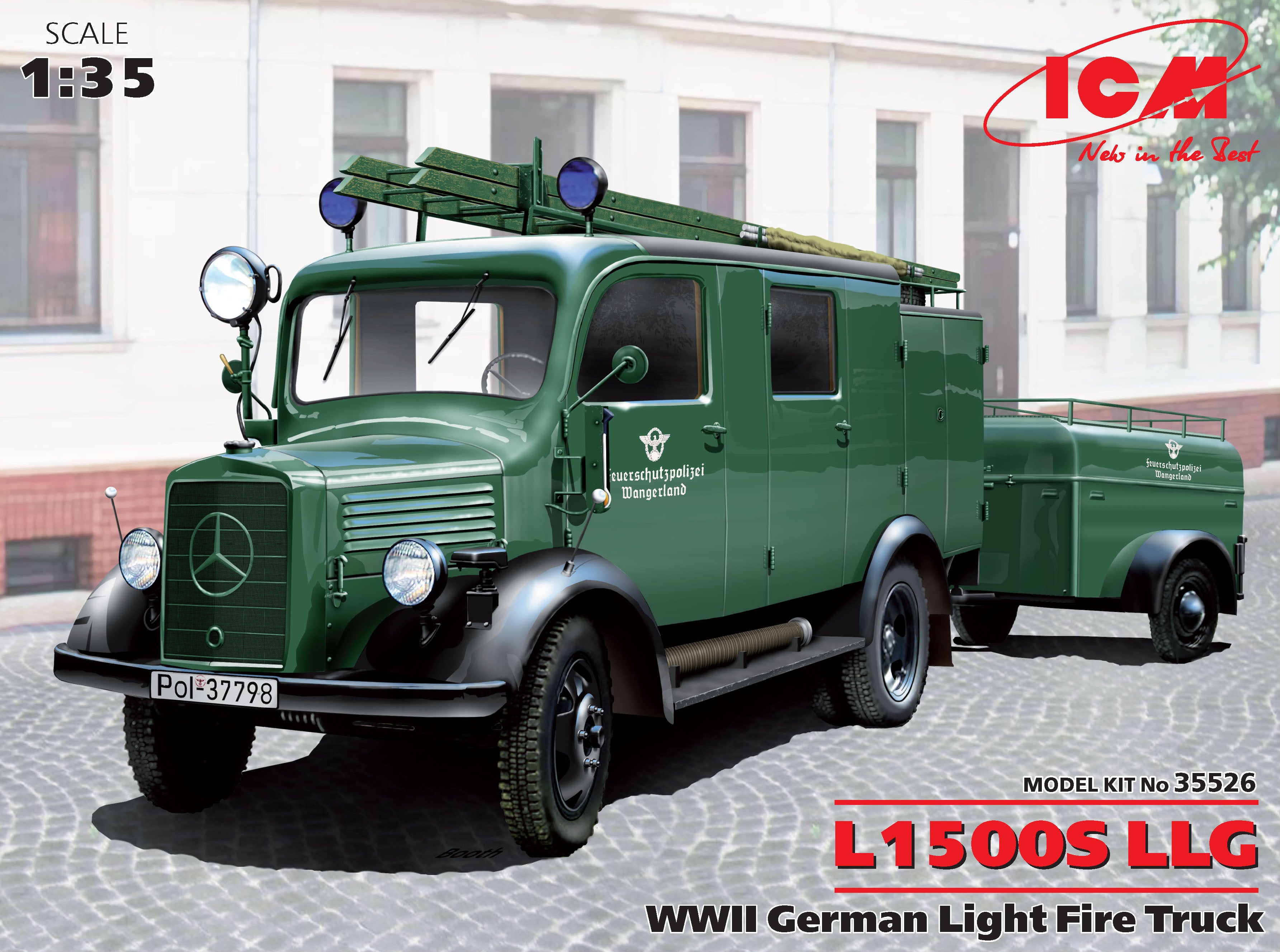фото Сборная модель icm 1/35 l1500s llg германский легкий пожарный автомобиль iiмв 35526