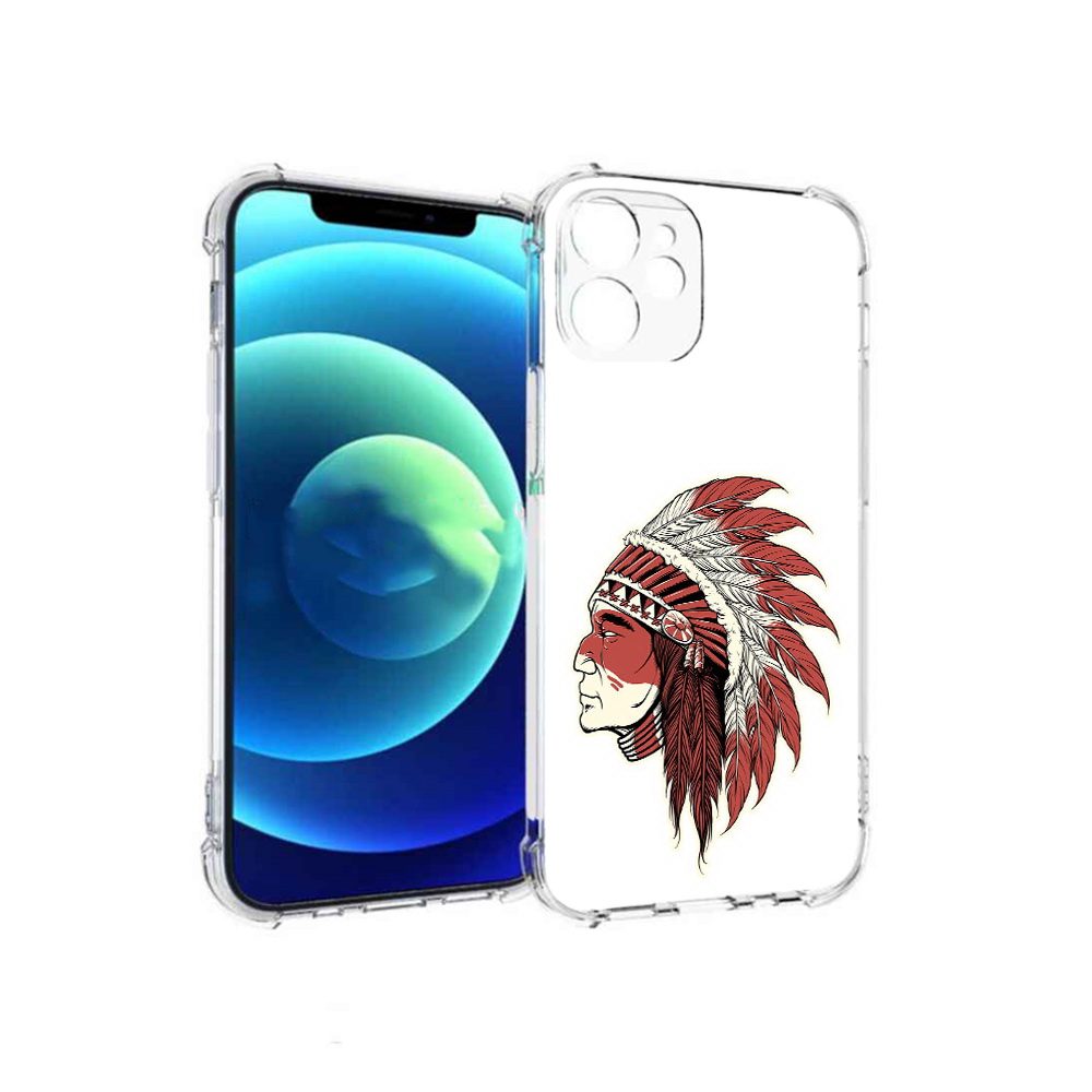 

Чехол MyPads Tocco для Apple iPhone 12 mini красный индеец (PT157566.610.411), Прозрачный, Tocco