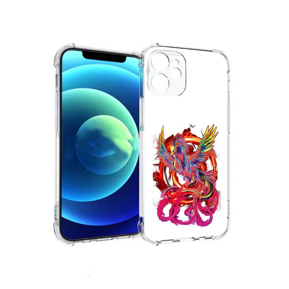 

Чехол MyPads Tocco для Apple iPhone 12 mini красочный феникс (PT157566.610.414), Прозрачный, Tocco