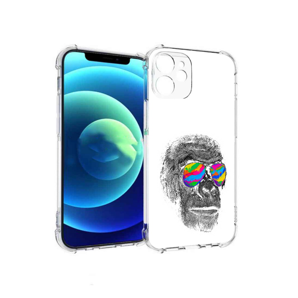 

Чехол MyPads Tocco для Apple iPhone 12 mini крутая обезьяна в очках (PT157566.610.422), Прозрачный, Tocco