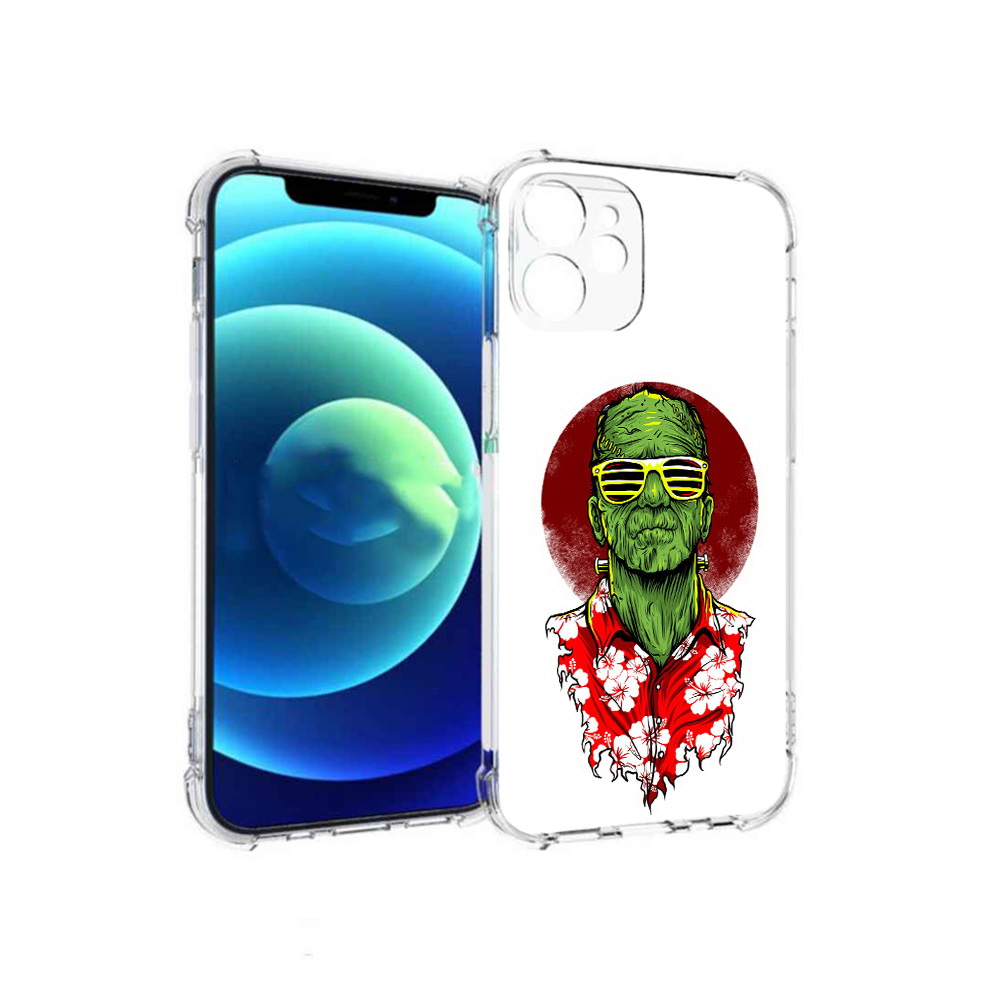 Чехол MyPads Tocco для Apple iPhone 12 mini крутой зеленый мужчина в очках