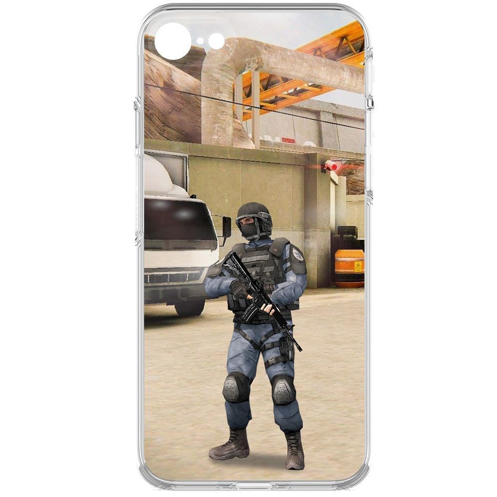 

Чехол-накладка Кейс Cтандофф 2 - GIGN для iPhone 7/8/SE 2020 с защитой камеры, Прозрачный