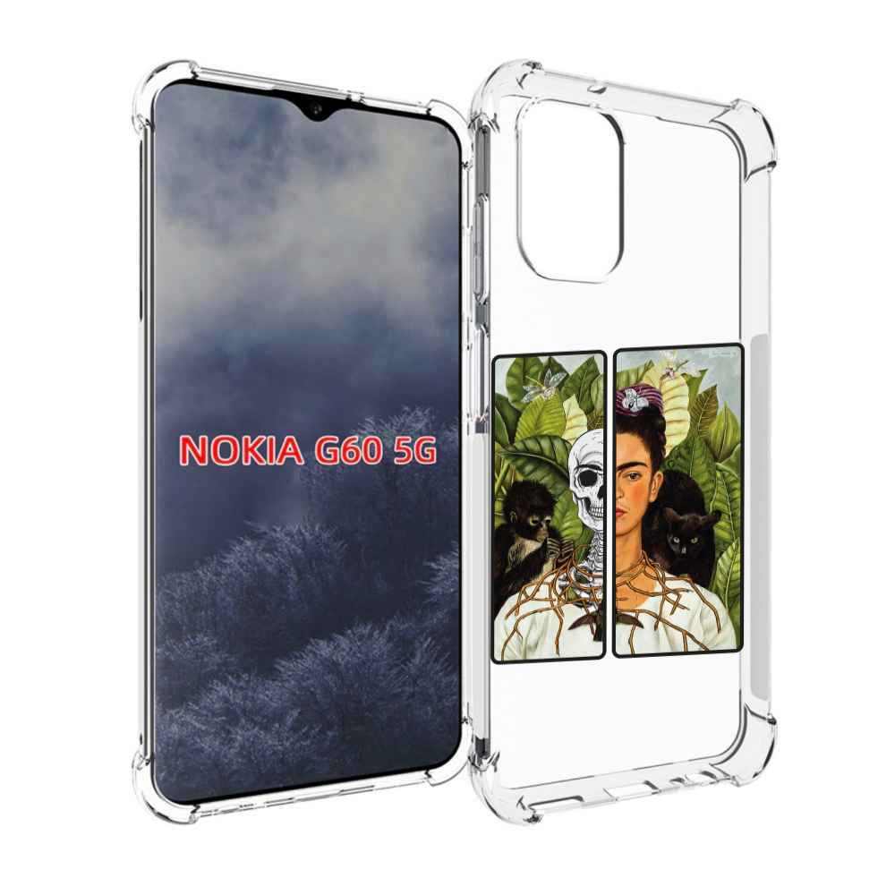 

Чехол MyPads сдвоенная картинка девушка скелет для Nokia G60 5G, Прозрачный, Tocco