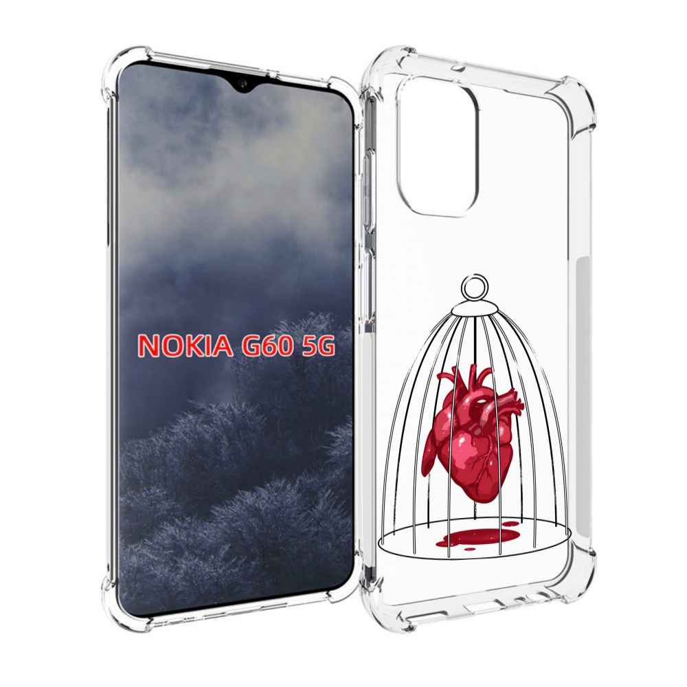 

Чехол MyPads сердце в клетке для Nokia G60 5G, Прозрачный, Tocco