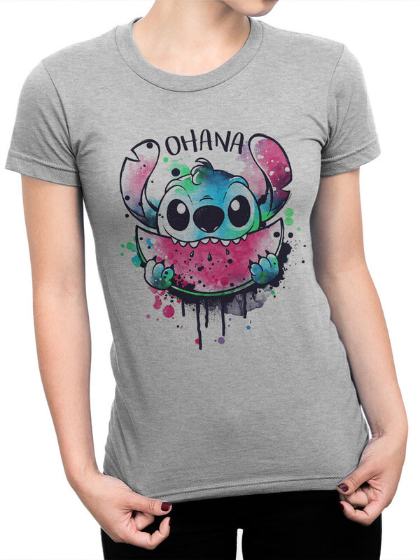 фото Футболка женская design heroes лило и стич - ohana серая 2xl