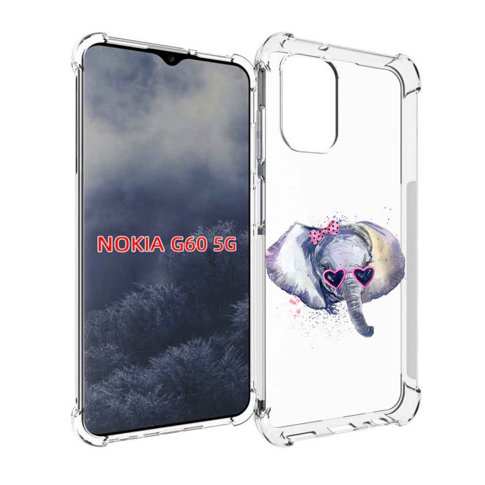 

Чехол MyPads слоник в очках для Nokia G60 5G, Прозрачный, Tocco