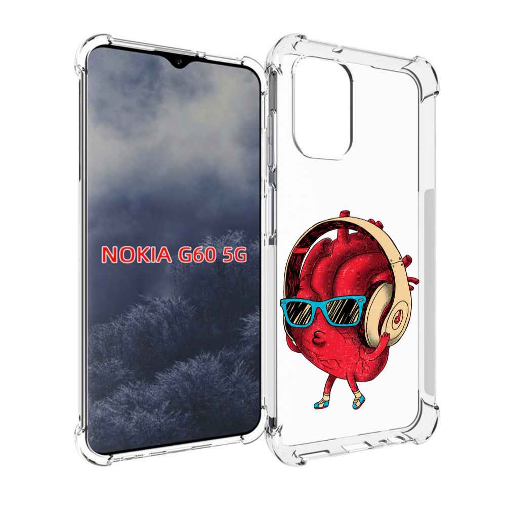 

Чехол MyPads слушай сердце для Nokia G60 5G, Прозрачный, Tocco