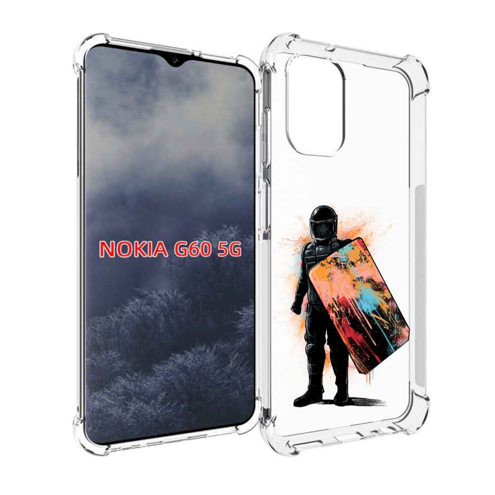

Чехол MyPads солдат с красочным щитом для Nokia G60 5G, Прозрачный, Tocco