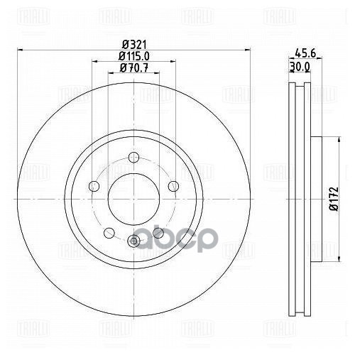 

Диск Торм. Для А/М Opel Astra J (10-)/Zafira C (11-) 17 Перед. D=321 | Перед | Trialli арт