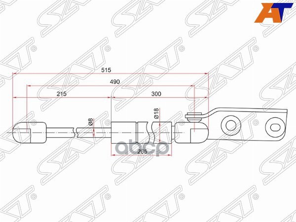

SAT ST-90452-WD000 Амортизатор крышки багажника NISSAN AD/WINGROAD Y11 99-05 RH 1шт