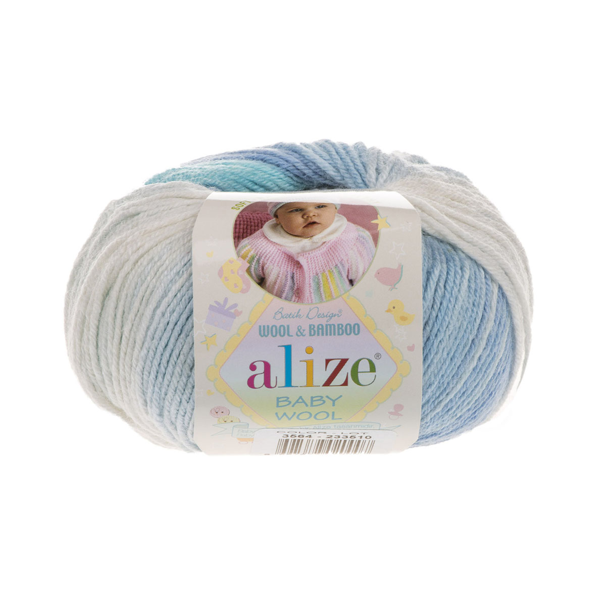 

Пряжа Alize 372104_00014 Baby wool batik 3564 секционный, Baby wool batik