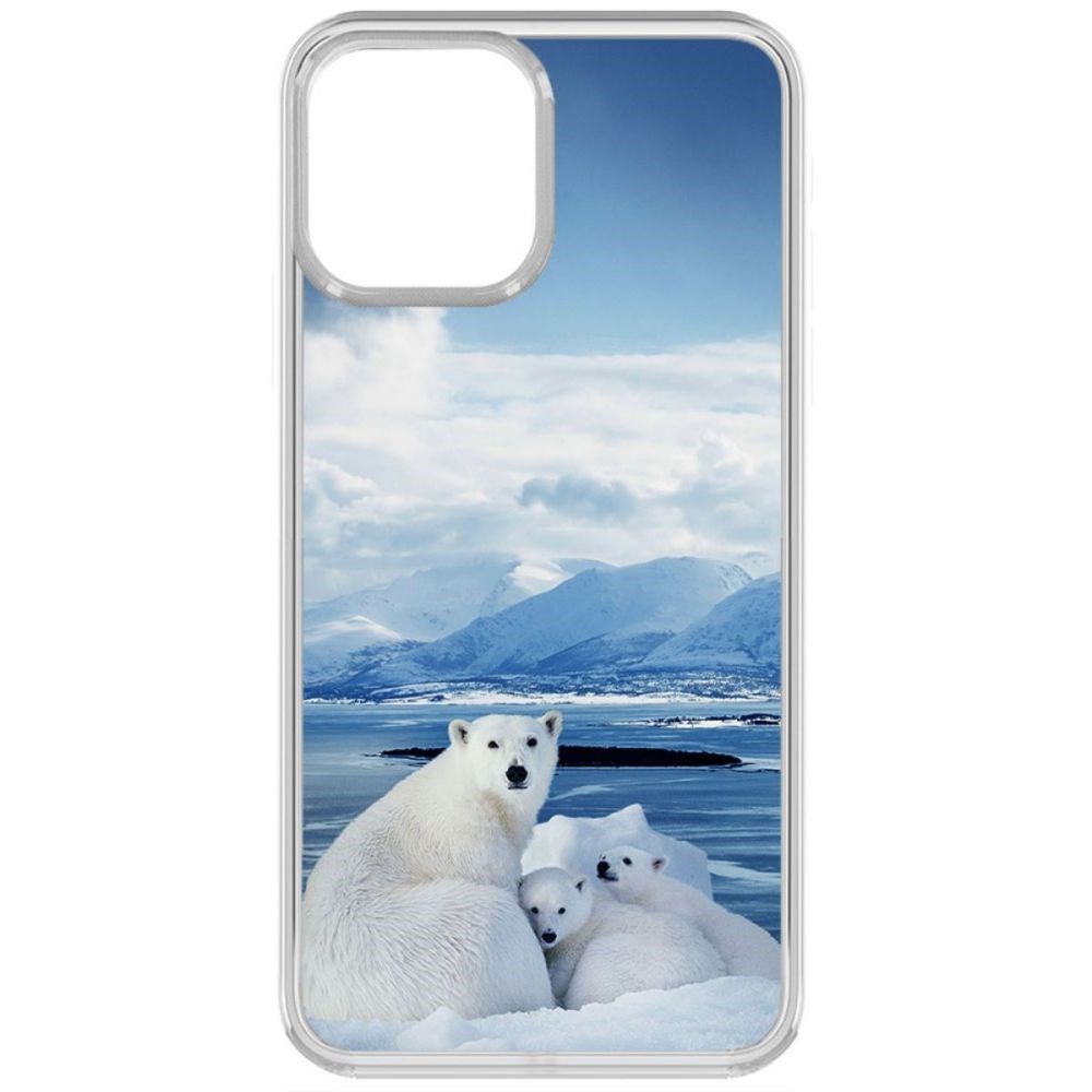 

Чехол-накладка Krutoff Clear Case Полярные медведи для iPhone 13, Прозрачный