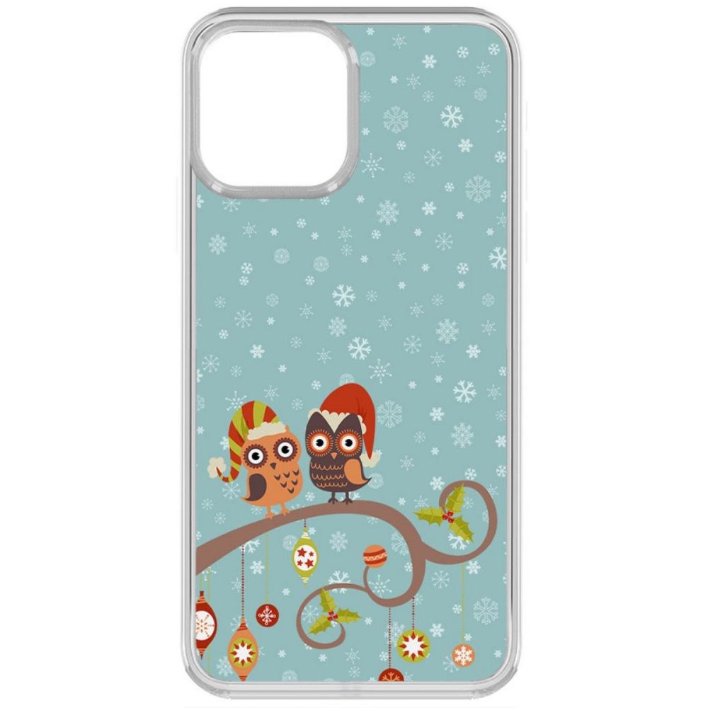 

Чехол-накладка Krutoff Clear Case Совушки для iPhone 13, Прозрачный