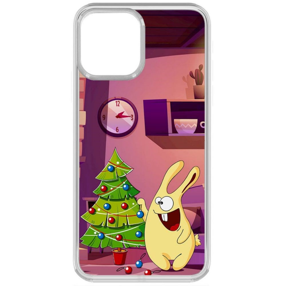 

Чехол-накладка Krutoff Clear Case Кролик для iPhone 13 Pro, Прозрачный