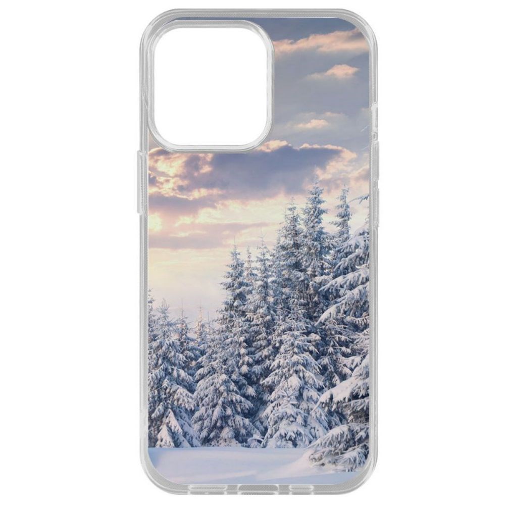 

Чехол-накладка Krutoff Clear Case Снежный пейзаж для iPhone 14 Pro Max, Прозрачный