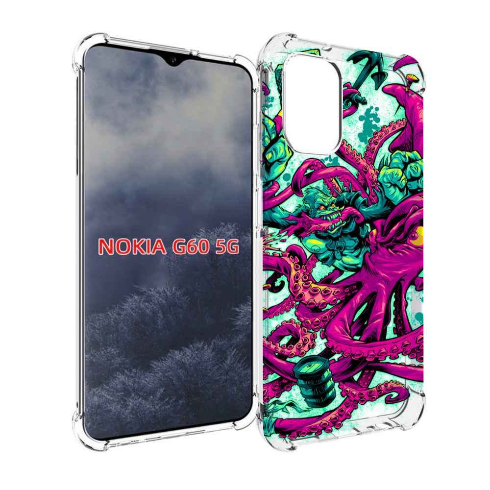 

Чехол MyPads фиолетовый кракен для Nokia G60 5G, Прозрачный, Tocco