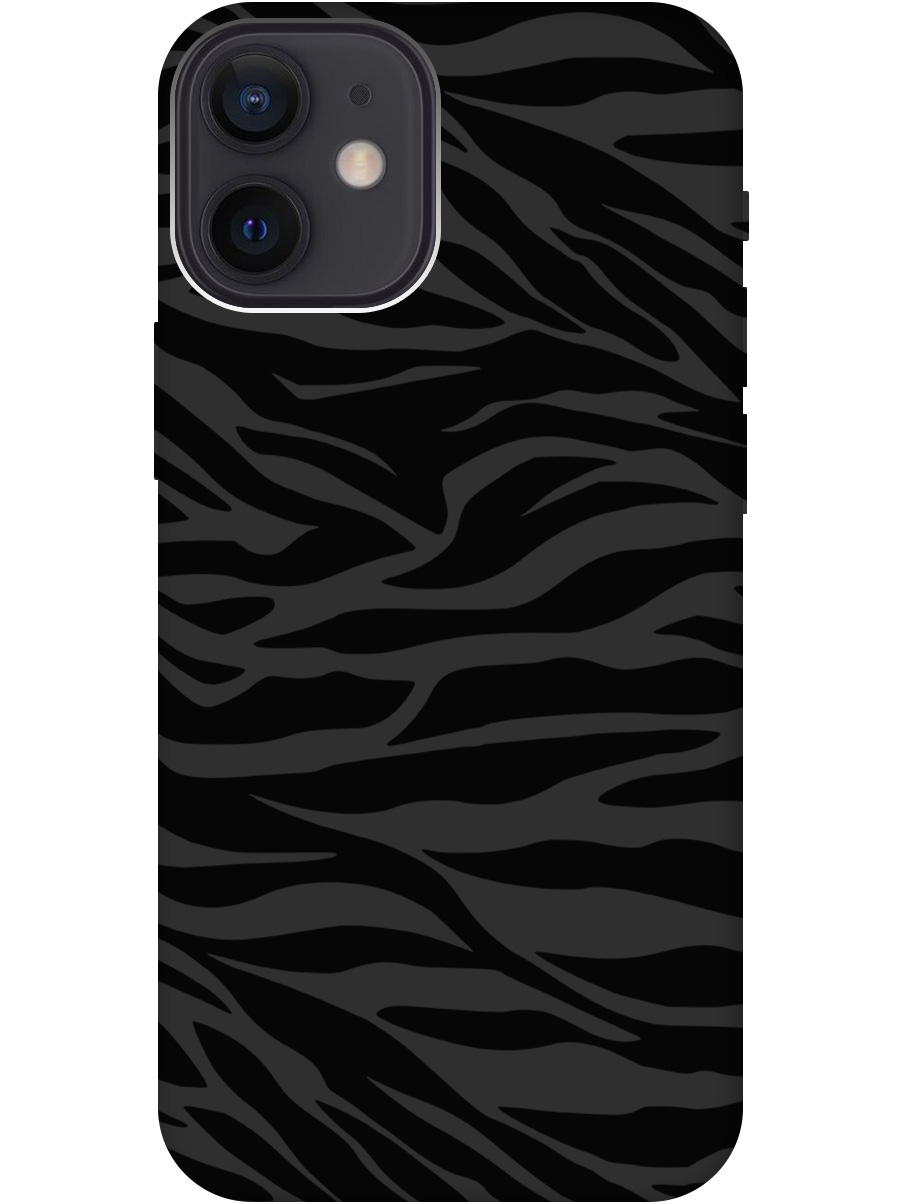 

Силиконовый чехол на Apple iPhone 12 Mini с рисунком "Зебра" Soft Touch черный, 20000702
