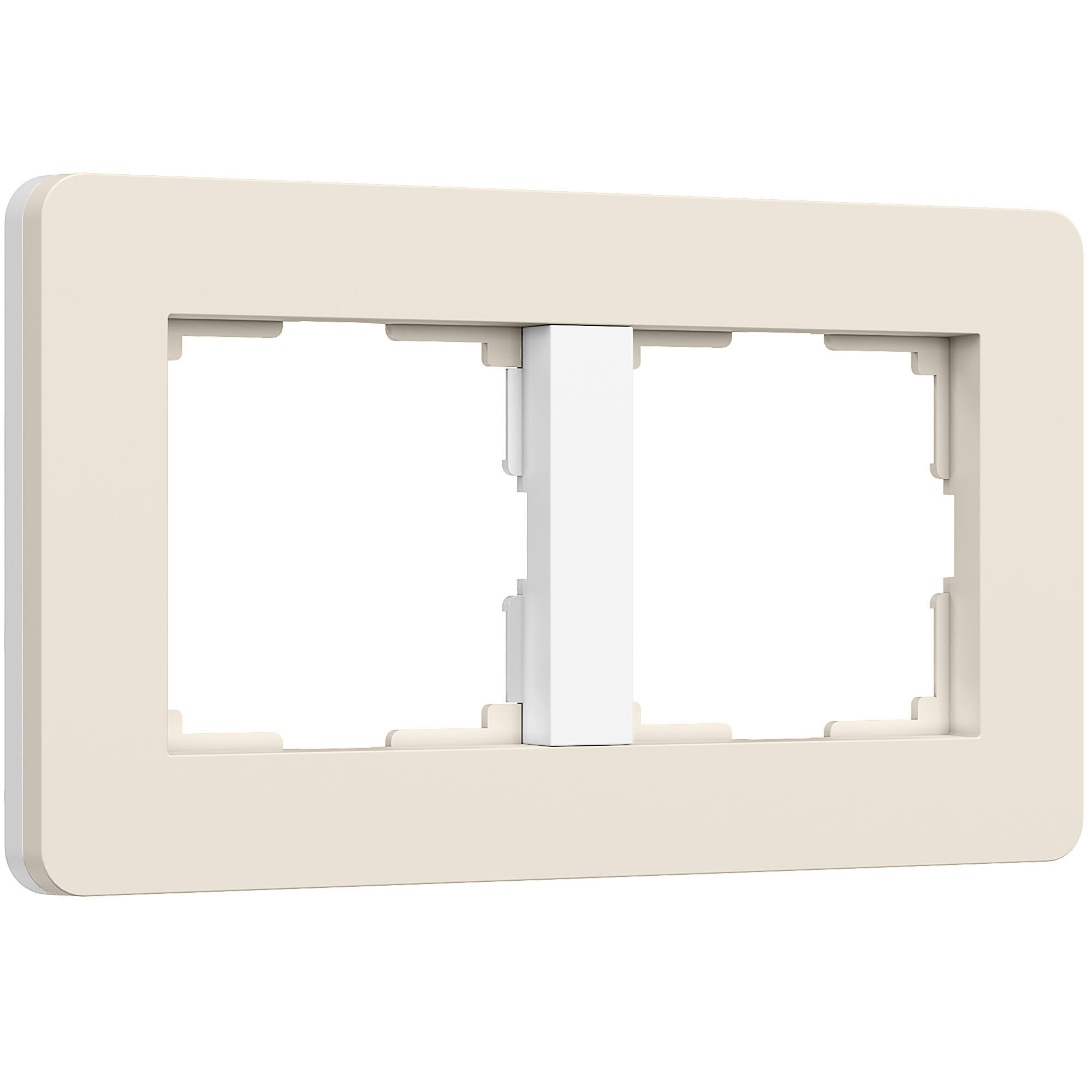

Рамка для розетки и выключателя на 2 поста Werkel Split W0023066 soft-touch айвори/белый, Бежевый, Split