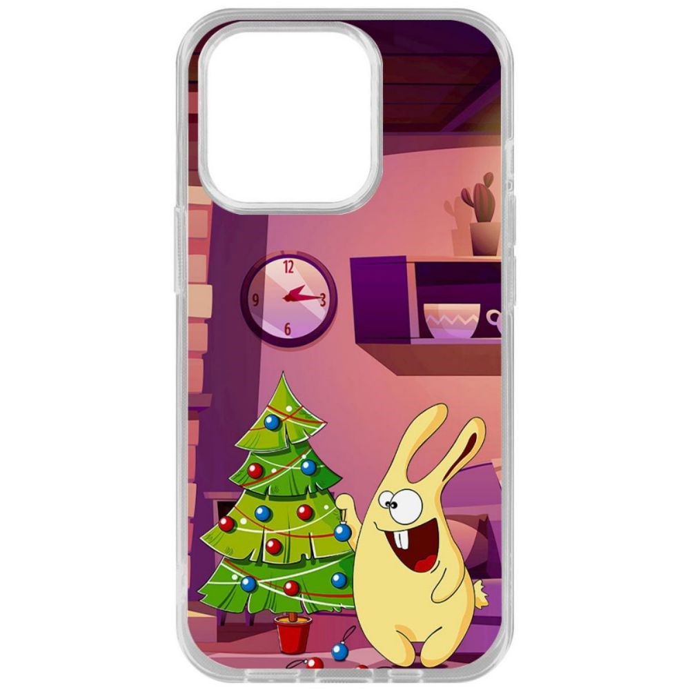 

Чехол-накладка Krutoff Clear Case Кролик для iPhone 14 Pro, Прозрачный