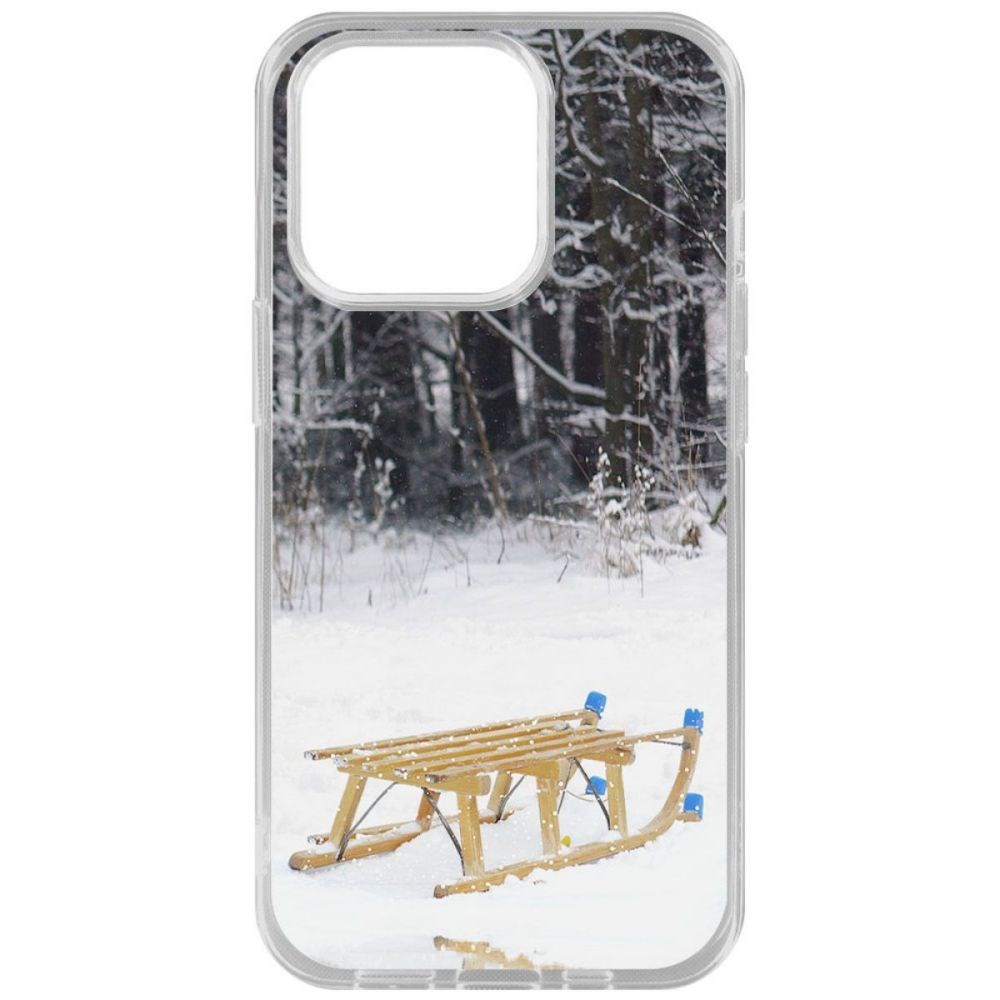 

Чехол-накладка Krutoff Clear Case Санки для iPhone 14 Pro