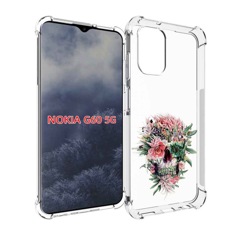 

Чехол MyPads череп из цветов для Nokia G60 5G, Прозрачный, Tocco
