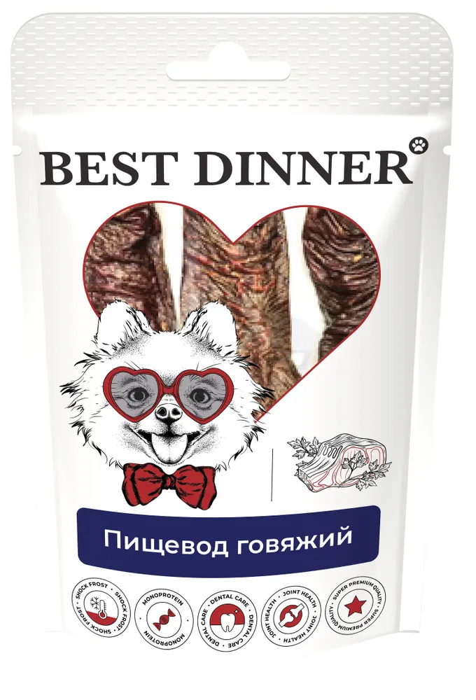 фото Лакомство для собак best dinner freeze dry пищевод говяжий 32г