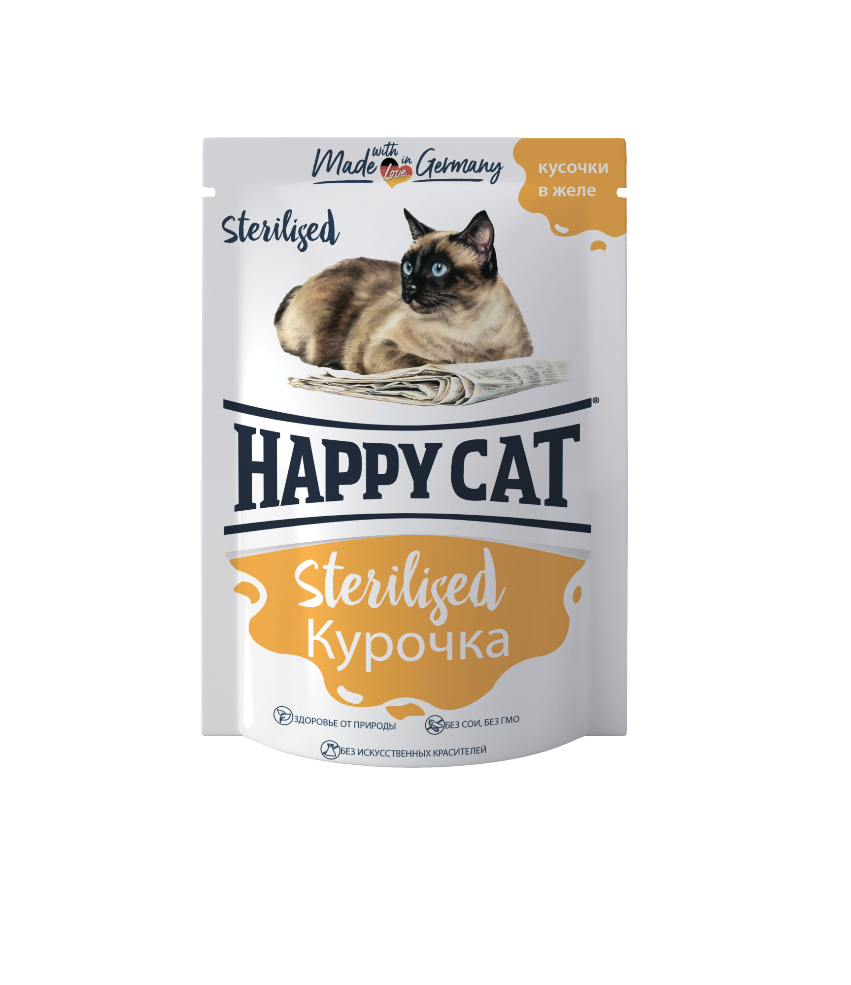 

Влажный корм для кошек Happy Cat курочка, для стерилизованных, 24 шт по 100 г, Sterilised