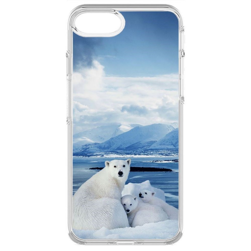 Чехол-накладка Krutoff Clear Case Полярные медведи для iPhone 8