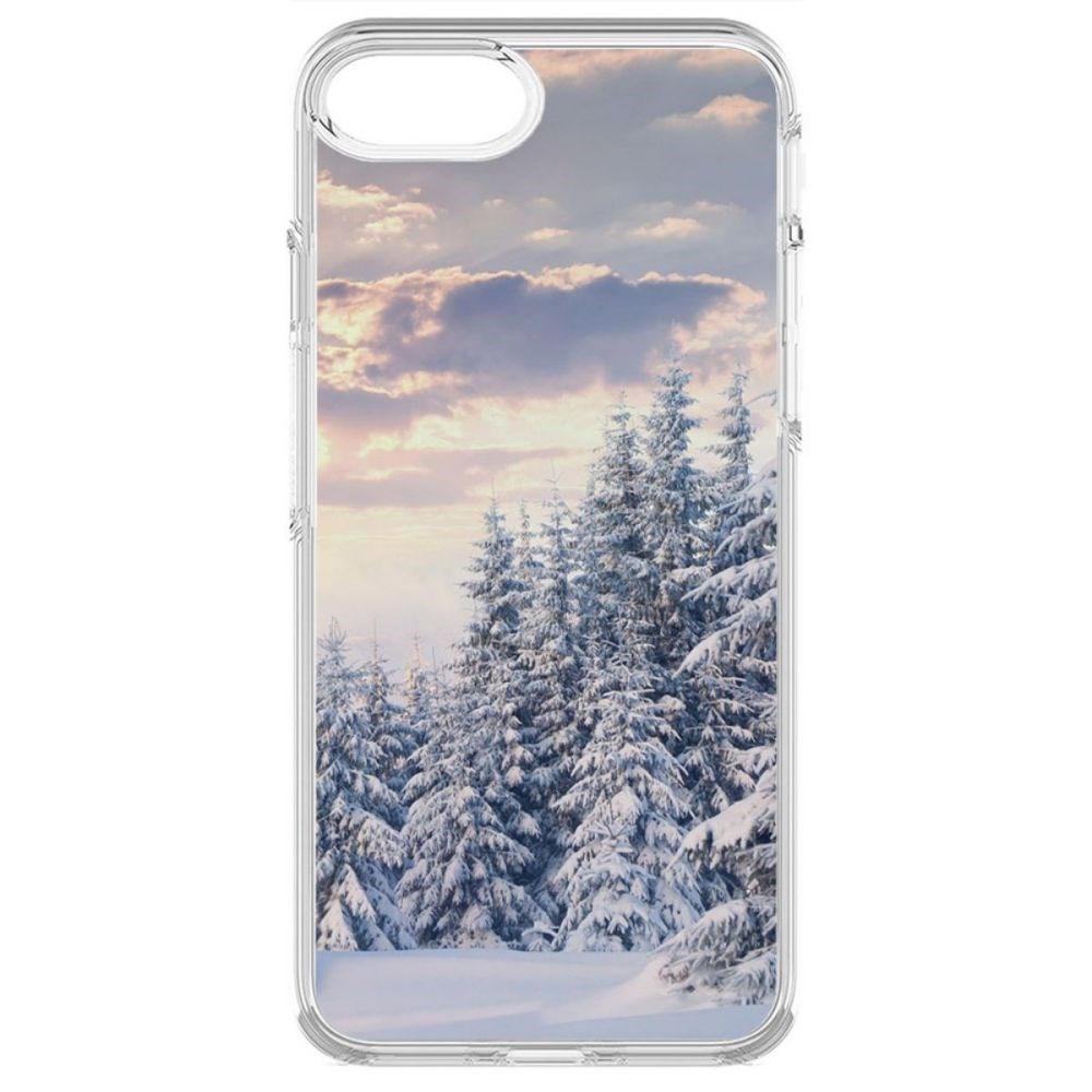 

Чехол-накладка Krutoff Clear Case Снежный пейзаж для iPhone SE 2020, Прозрачный