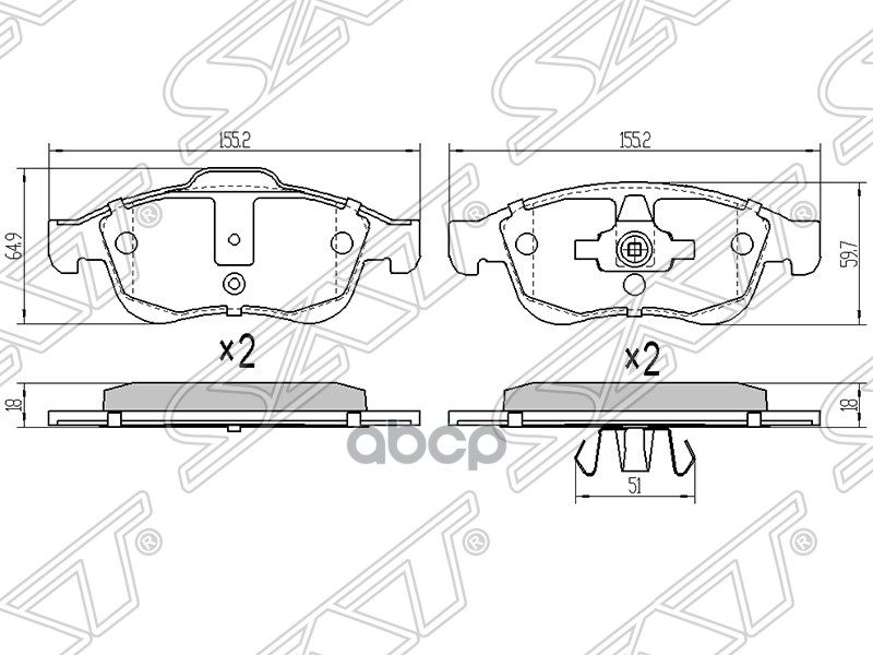 

Колодки Тормозные Fr Renault Duster 11/Fluence 10/Megane 08 Sat арт. ST410607115R