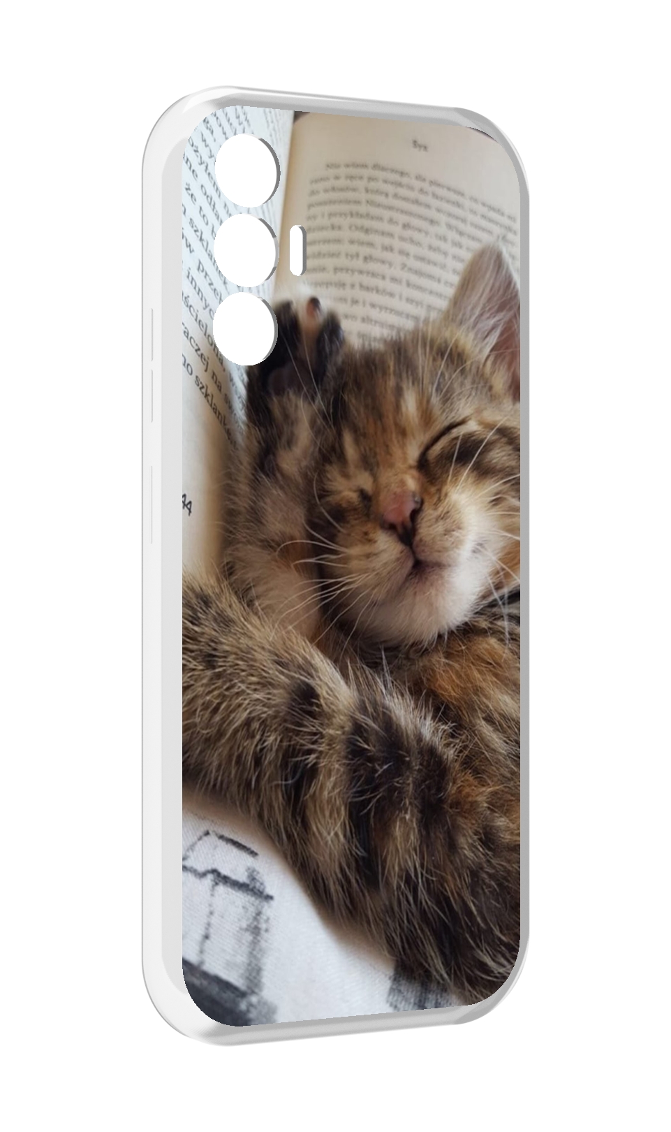 

Чехол MyPads Спящий-котенок для Tecno Pova 3, Прозрачный, Tocco