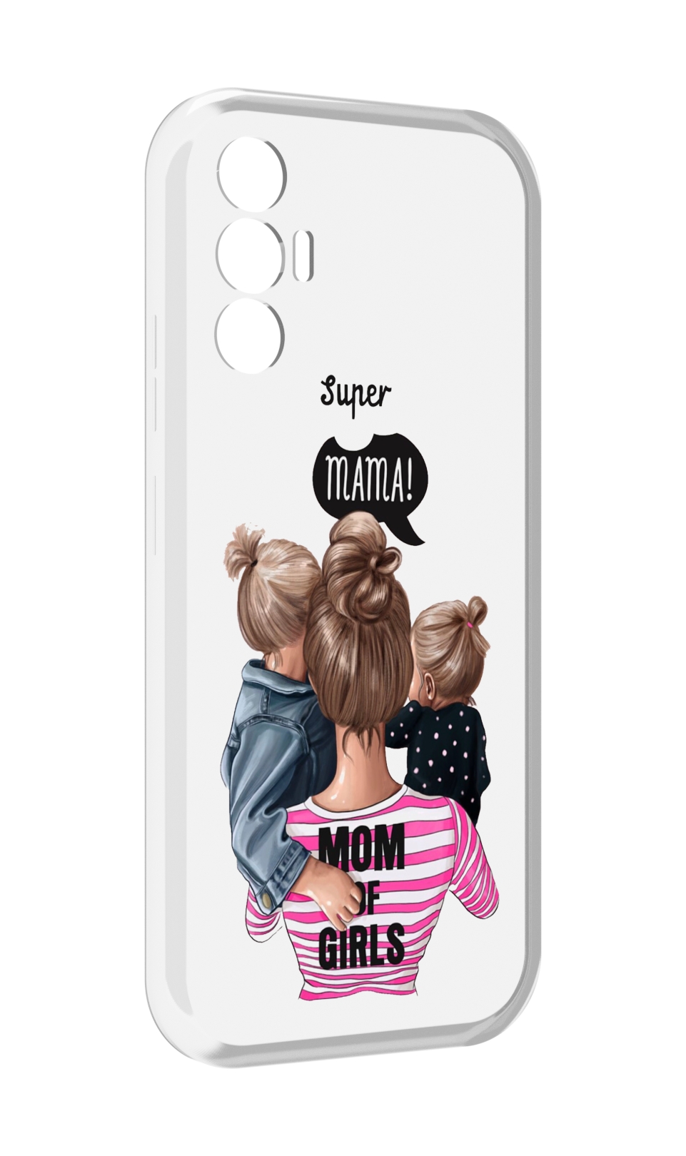

Чехол MyPads Супер-мама-2 женский для Tecno Pova 3, Прозрачный, Tocco