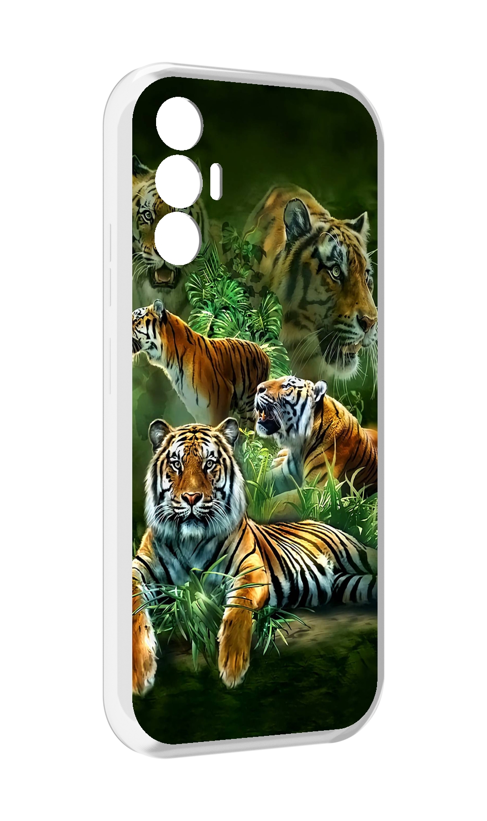 

Чехол MyPads Тигры для Tecno Pova 3, Прозрачный, Tocco