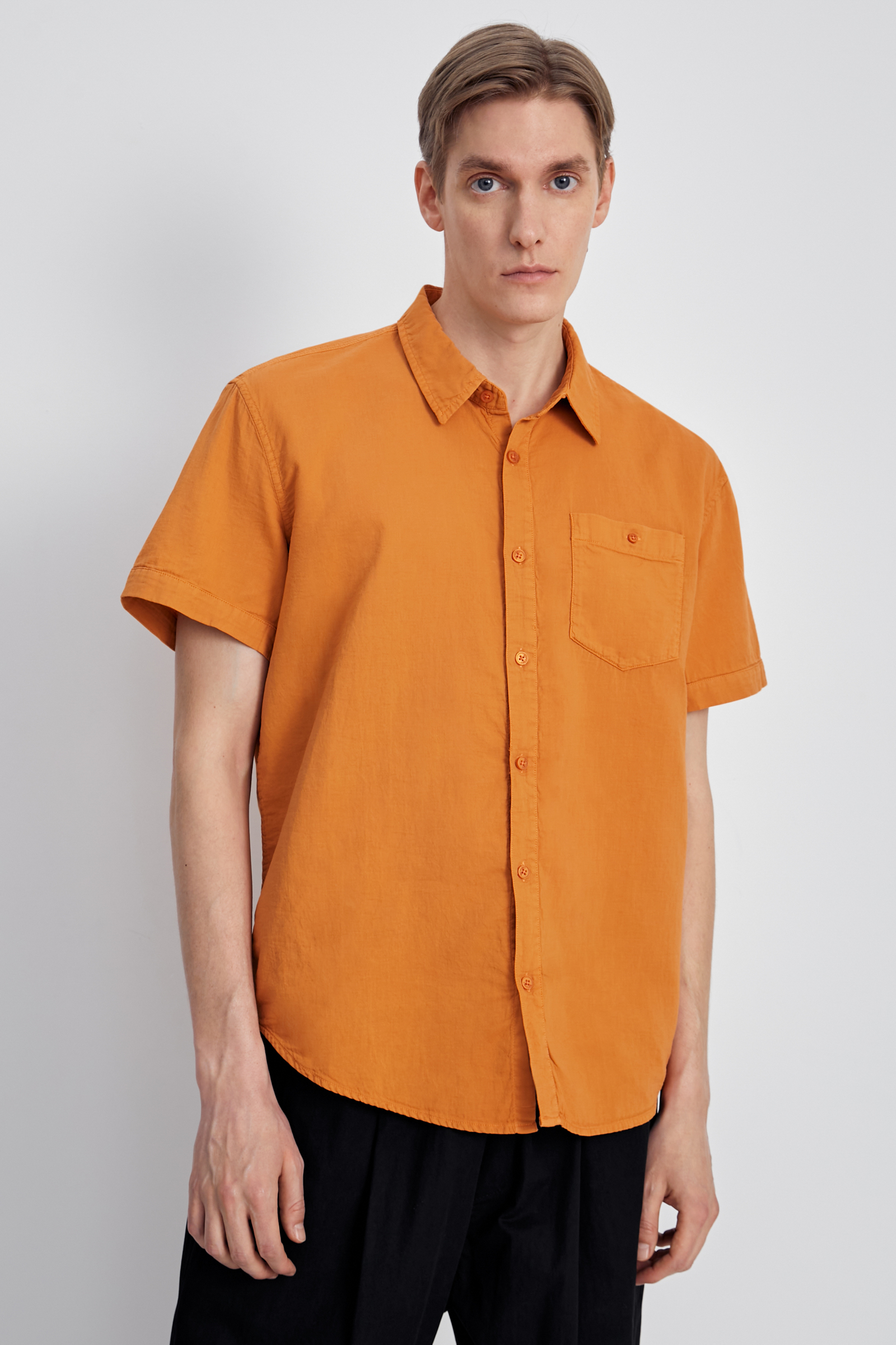 Рубашка мужская Finn Flare FSC21027 оранжевая M