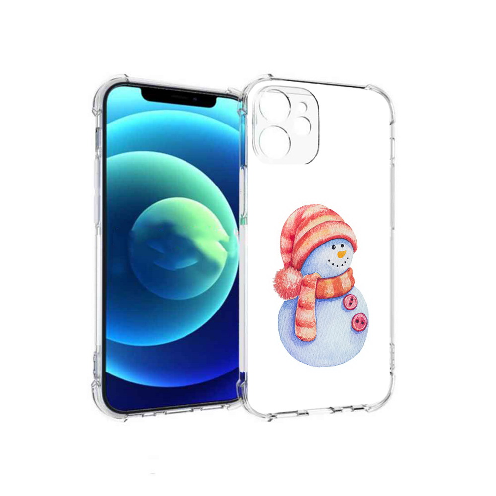 

Чехол MyPads Tocco для Apple iPhone 12 mini Веселый снеговик (PT157566.610.44), Прозрачный, Tocco