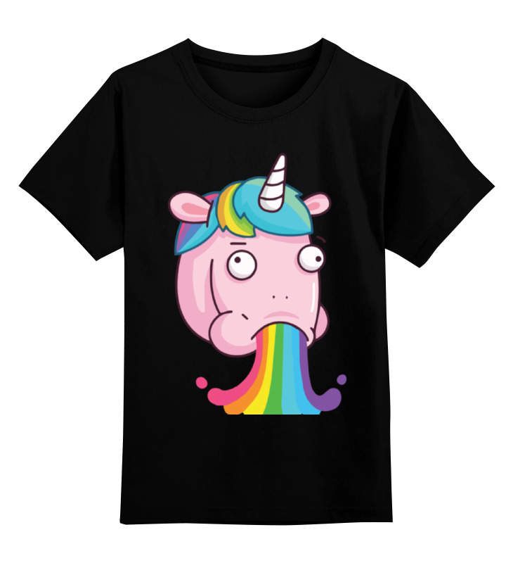 Футболка детская Printio Unicorn's rainbow / радуга единорога цв. черный р. 104 сумка детская pink unicorn на клапане розовый