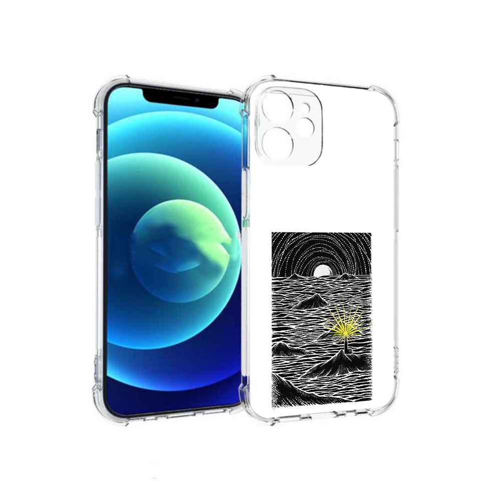 

Чехол MyPads Tocco для Apple iPhone 12 mini маяк в черно белом море (PT157566.610.460), Прозрачный, Tocco