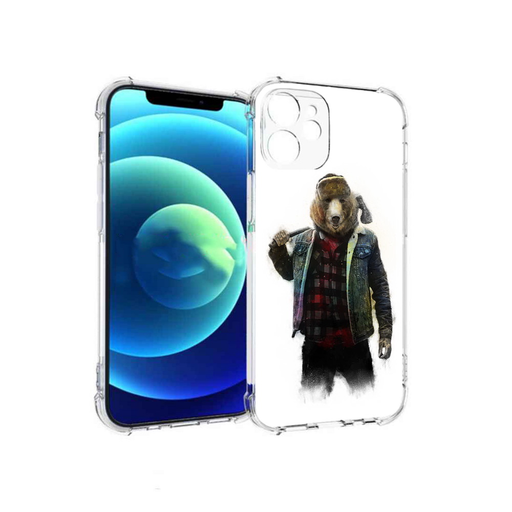 

Чехол MyPads Tocco для Apple iPhone 12 mini медведь с топором (PT157566.610.469), Прозрачный, Tocco
