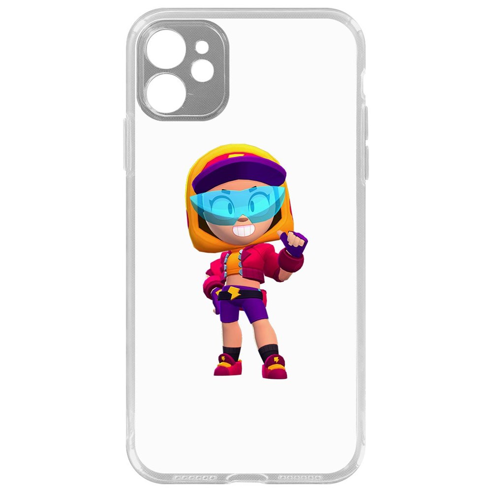 

Чехол-накладка Кейс Brawl Stars-Стритстайл Макс для iPhone 11 с защитой камеры, Прозрачный
