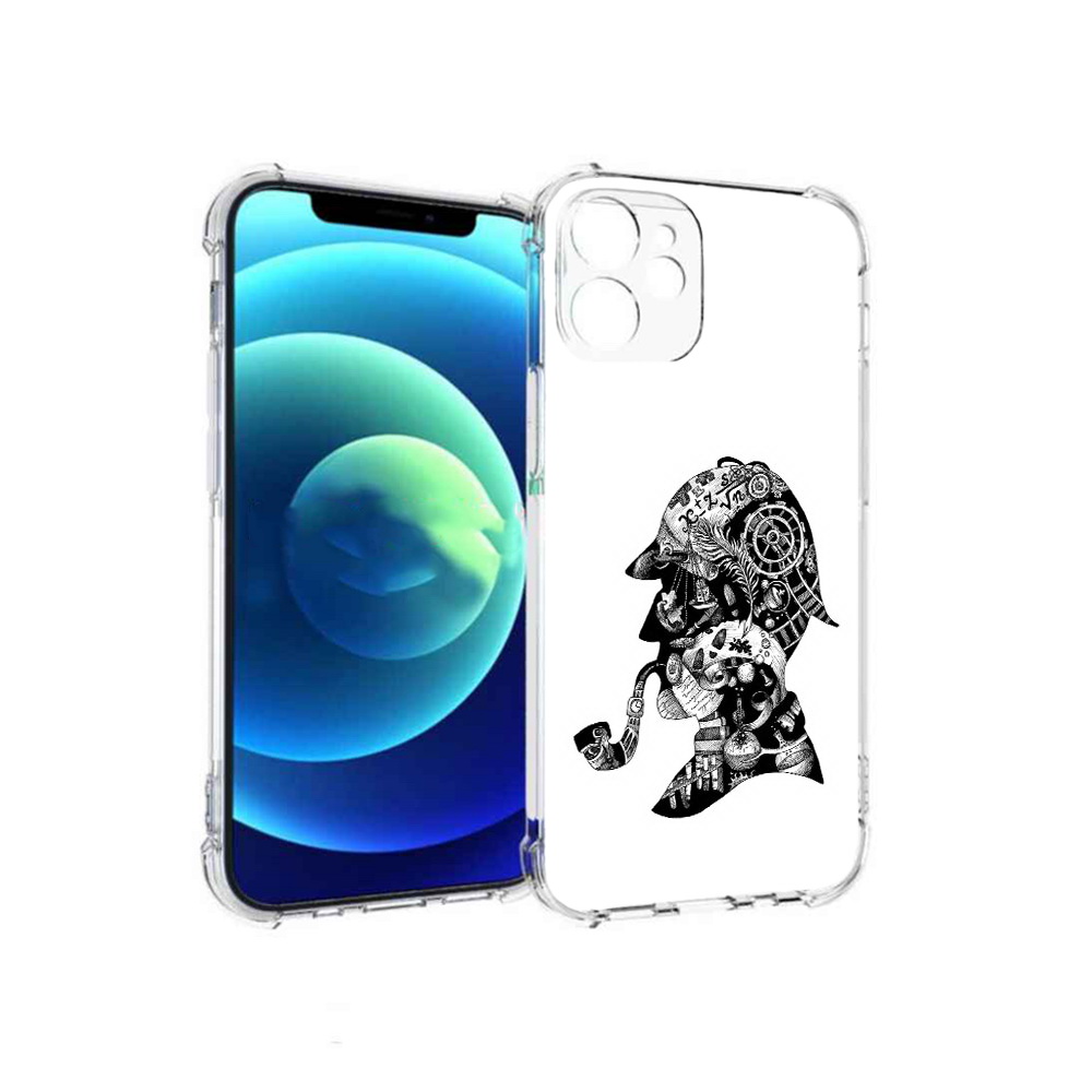 

Чехол MyPads Tocco для Apple iPhone 12 mini мужчина с трубкой абстракция, Прозрачный, Tocco