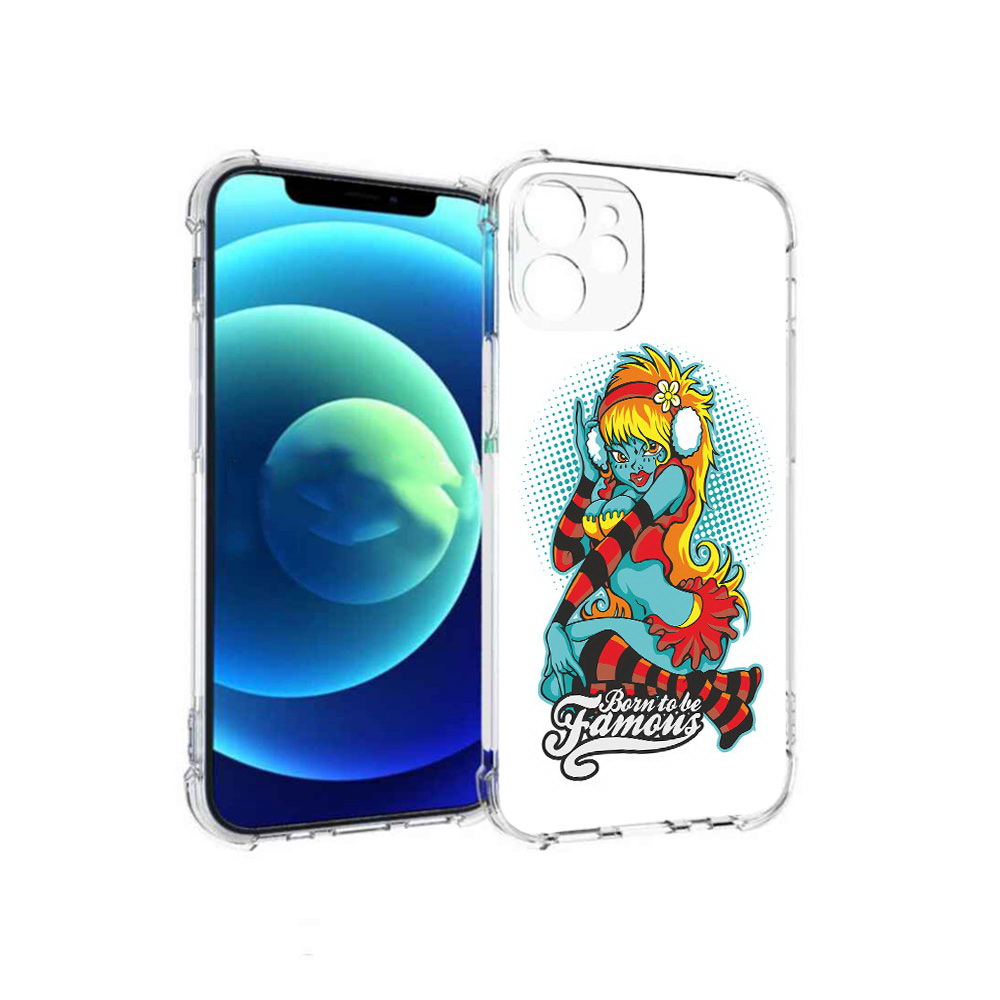 

Чехол MyPads Tocco для Apple iPhone 12 mini нарисованная девушка в наушниках, Прозрачный, Tocco